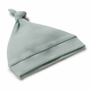 Ribbed Knotted Beanie - Sage