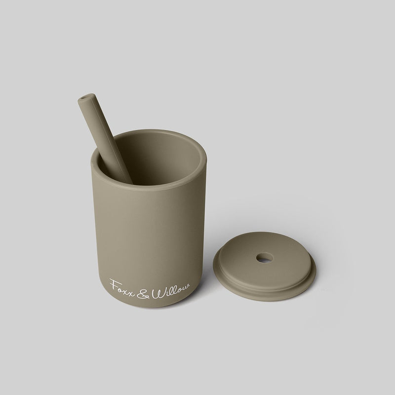 Silicone Cup & Straw - Dusty Sage