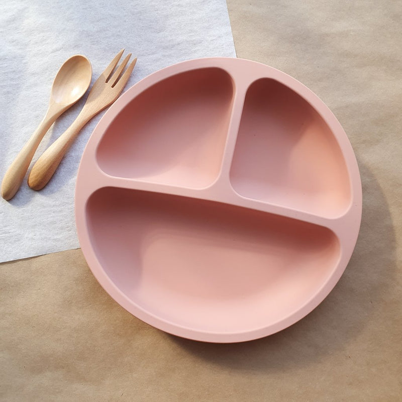 Silicone Divided Plate - Muted Clay