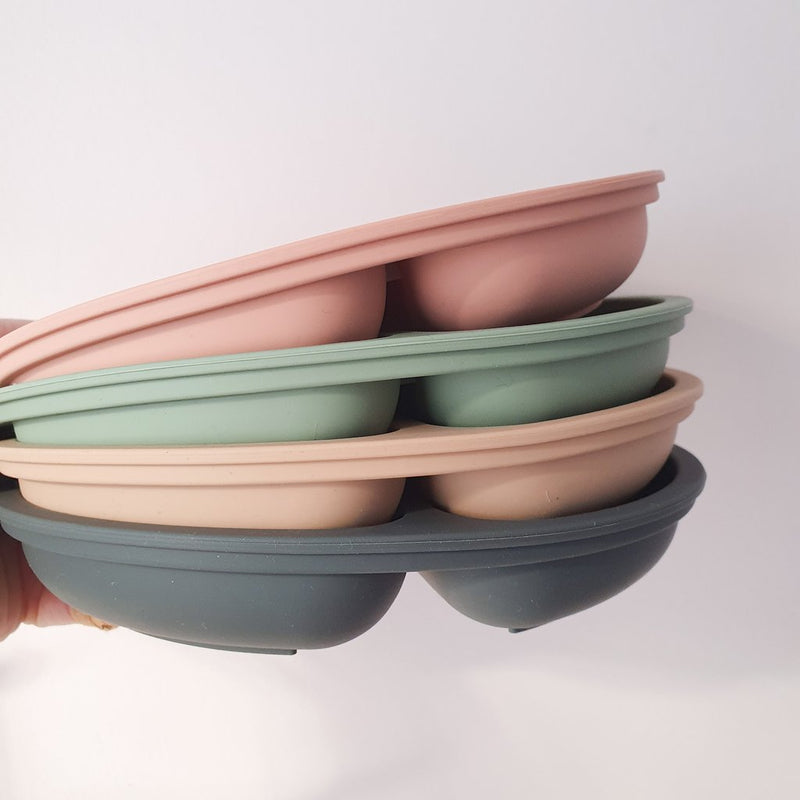 Silicone Divided Plate - Muted Clay