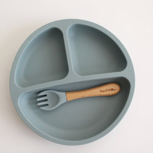 Silicone Suction 'Your Plate + Fork' Set - Ether