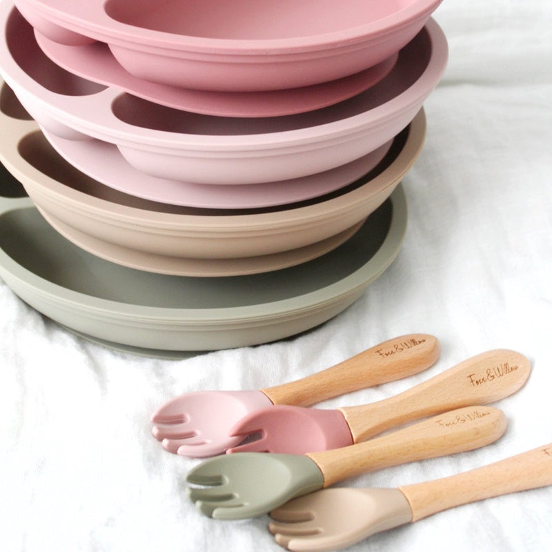 Silicone Suction 'Your Plate + Fork' Set - Ether
