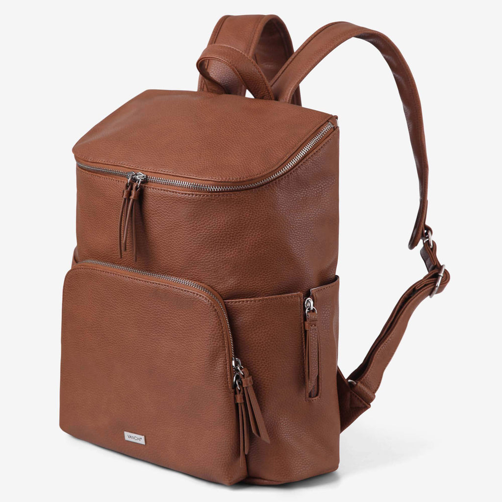 VANCHI The Frankie Everyday Backpack Nappy Bag - Tan