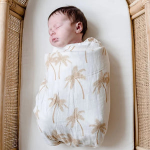 Jersey Muslin Wrap Palm Tree Tan plus accessories Mini Haven