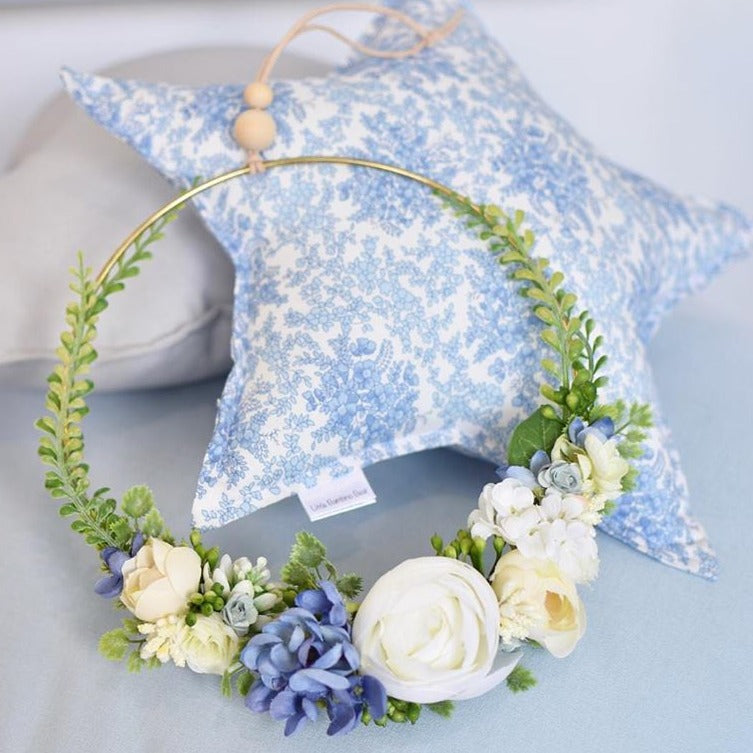 Wreath - Large - Blue & Cream Florals